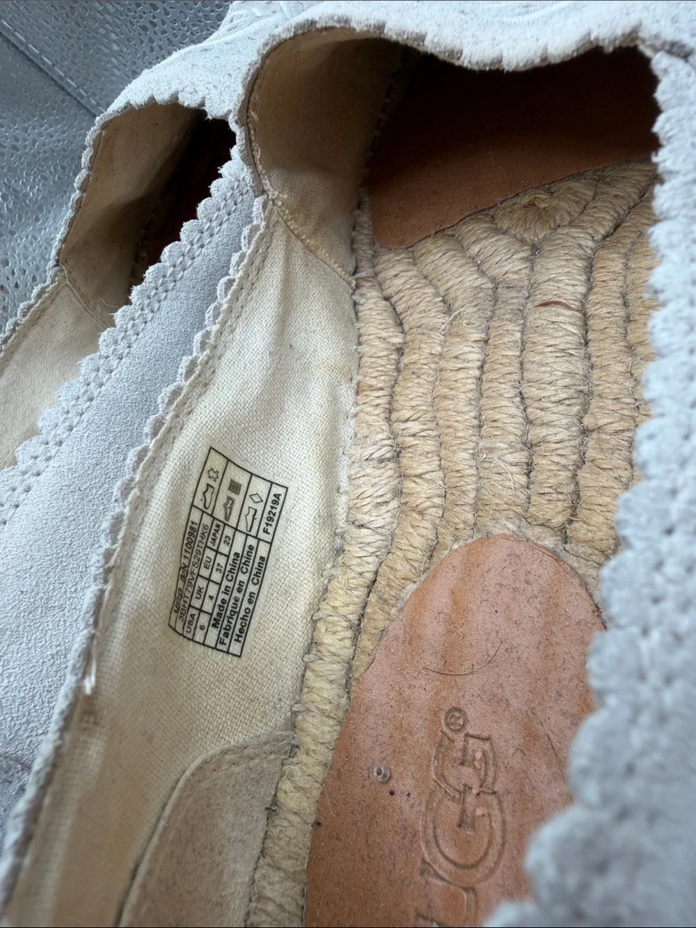 UGG Heidi Perf Cream Perforated Espadrille Slip-On Flats